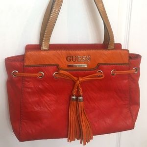 Hot Seasonal Colour Pop! 🌺💥 Orange and Pink Coral Guess Leather Purse